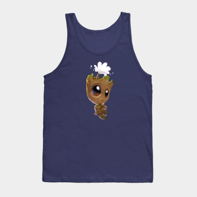 I am Groot Flower Tank Top by Sunny Saturated